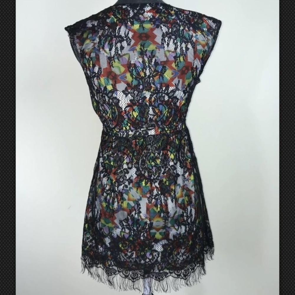 Petticoat Alley Lace Fringe Tank Top Shirt Dress - Picture 3 of 6